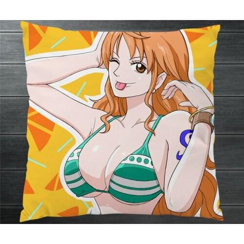 Anime One Piece Nami Sexy Bikini Two Side 40x40cm Pillowcase Pillow Case Cover Cushion Cosplay Manga Gift BED/SOFA/CAR Decor New