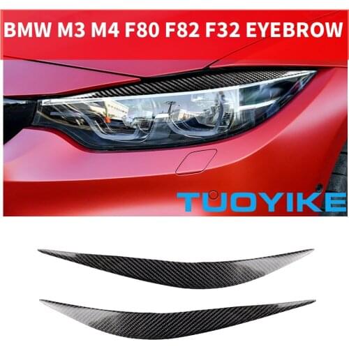 Car Styling Real Carbon Fiber Headlight Eyebrow Eyelids For BMW 4-series F32 F33 F36 M3 F80 M4 F82 F83 Cover Auto Part 2014-2018