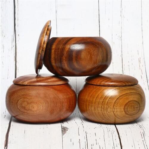 1pc Jujube Wooden Go Chess Game Stones Storage Can Weiqi Pieces Go Bowl Box Tank Jar For Playhouse Home