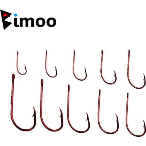 Bimoo 200PCS High Carbon Steel Red Baitholder Barbed Hook Pan Fish Fishing Hook Fish Bait Holder Size #1 #2 #4 #6 #8 etc