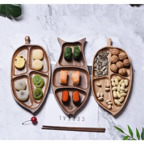 Whole Wood Wood Irregular Oval Solid Wood Pan Plate Fruit Dishes Saucer Tea Tray Dessert Dinner Plate Tableware Set