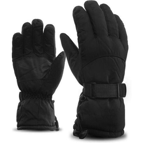 CKAHSBI Ski Gloves Men Winter Thick Thermal Waterproof Glove Male Outdoor Snowboard Gloves Black Breathable New