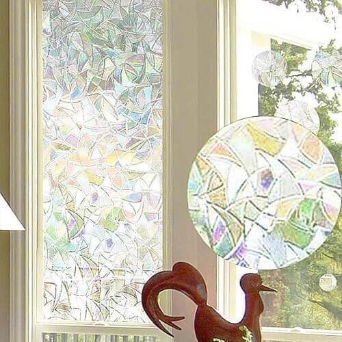 Privacy Decorative Glass Sticker Rainbow Effect Sticker Self-Adhesive Window Glass Film Paper Sticker