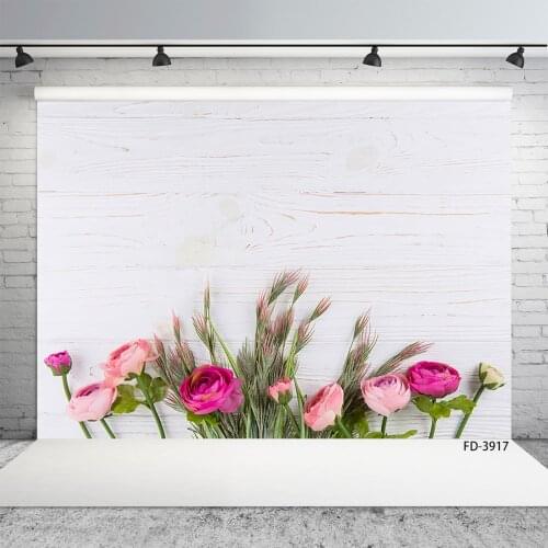 Baby Shower Children Food Pet Photography Flowers Old White Wooden Board Texture Backdrop Photocall Photo Studio Background Prop