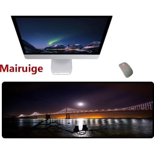 Mairuige Beautiful landscape pattern mouse pad, beautiful bridge lock table mat, gaming high-speed non-slip keyboard pad