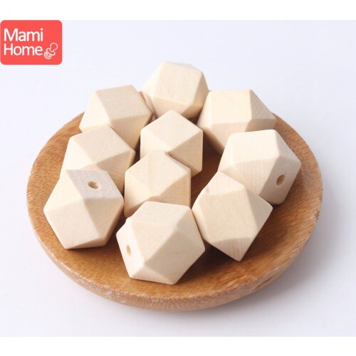 Mamihome 100PC 16mm 20mm Handmade Wooden beads baby teether Chewable Beads BPA Free DIY for Jewelry Making Bracelet Accessories
