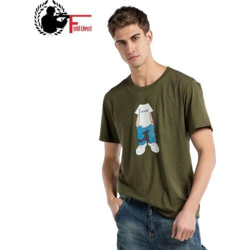 Fashion Men T-shirt Short Sleeve Cotton Print Cartoon Style Male Round Neck T Shirt Casual Funny Tshirt Crewneck Top Tee Summer