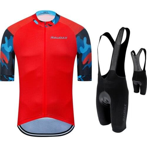 Mens Cycling Jersey 2020 Pro Team raudax Cycling Clothing Ropa Ciclismo Mtb Mountain Bike Summer High Quality Bib Shorts Set