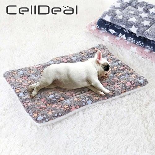 Soft Flannel Pet Mat Dog Bed Thicken Fleece Pad Keep Warm Sleeping Cover Cat Dog Blanket Cushion For Small Medium Large Dogs