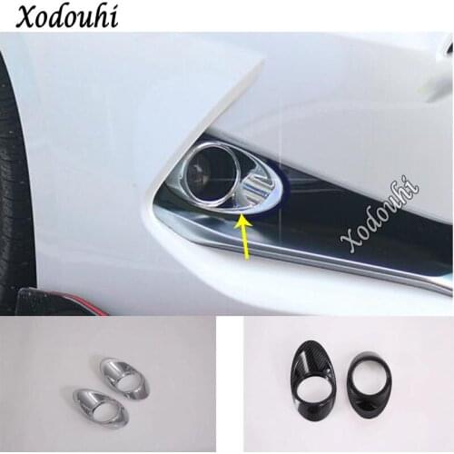 For Kia K3 Forte Cerato 2019 2020 Car Head Front Fog Light Lamp Frame Stick Styling ABS Chrome Cover Trim Panel 2pcs