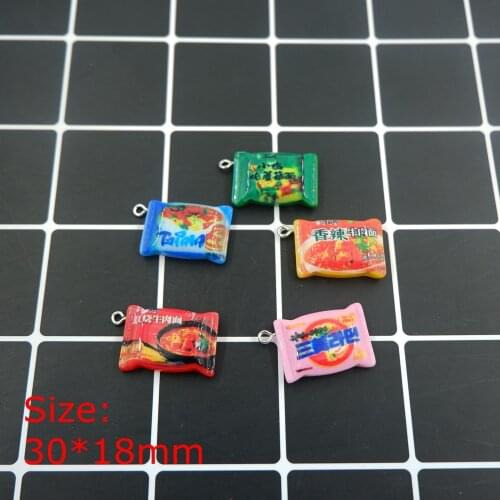 Instant noodles Charms Pendants for DIY decoration bracelets necklace earring key chain Jewelry Making Simulated food