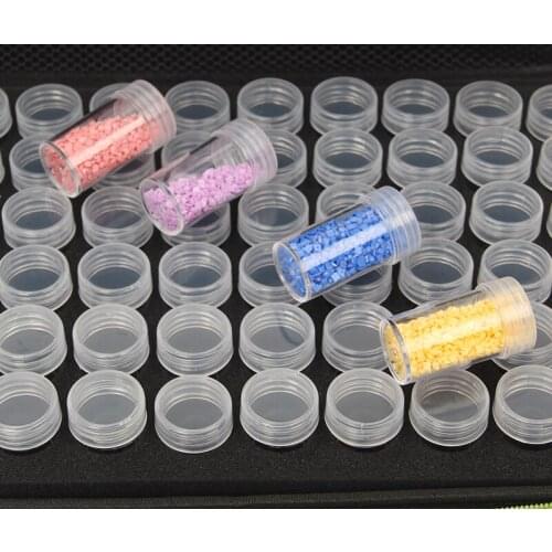60/30pcs Clear Bottles 5D Diamond Painting Accessories Diy Tools Storage Box Jewelry Bead Storage Jar Ring Sparkling rhinestones
