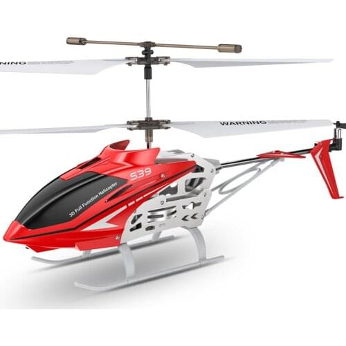 RC Helicopter S39 2.4GHz 3CH with Gyro Led Flashing Aluminum Anti-Shock Remote Control Toy Kids Gift Red/White