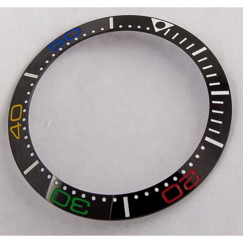 38MM Carving Black Ceramic Bezel Insert Watch Fit For SUB Automatic Movement Watches