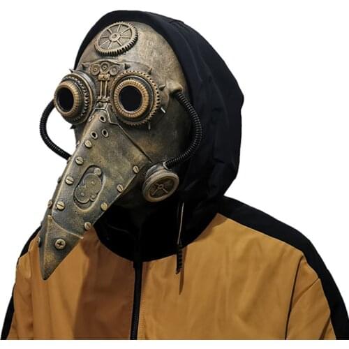 Medieval Steampunk Masks Bird Beak Plague Doctor Cosplay Mask Party Costume Gothic Punk Latex Mask Halloween Party Mask Bar Club