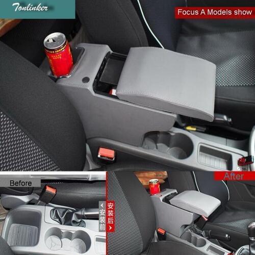 Tonlinker 1 PCS Car modification armrest box storage Chromium Styling Gear position stickers for Ford focus fiesta ecosport