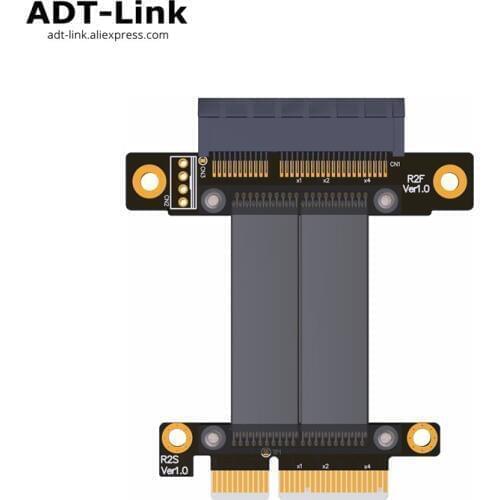 PCIe 3.0 x4 Male to x4 Female Extension Cable 32G/bps PCI-E III Motherboard 4x Graphics SSD RAID Extender Conversion Cable ADT