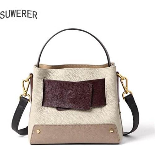 Viney bag handbags new 2020 fashion contrast leather bucket bag women handbag shoulder messenger handbag luxury handbag