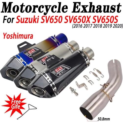 Yoshimura Motorcycle Exhaust for SUZUKI SV650 SV650X SV650S 2016 2017 2018 2019 2020 Escape Moto Modify Muffer Middle Link Pipe