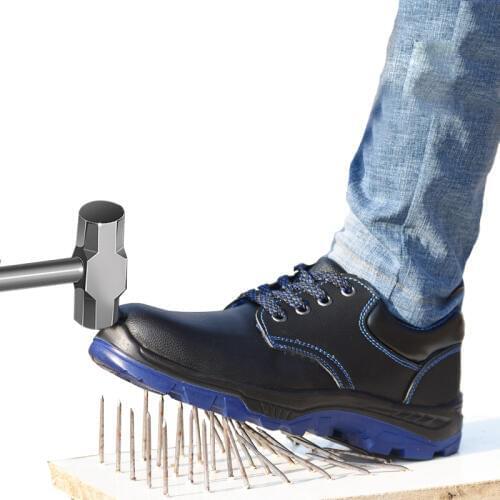 Safety Shoe Steel Toe Work shoes Autumn Winter genuine leather Outdoor Mens Lady Sport Trekking Mountain Athletic Shoes 35-46