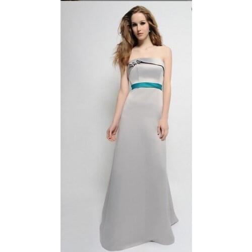 Free shipping new fashion 2016 formal gown dinner dress plus size brides maid dresses vestidos gray long Bridesmaid Dresses