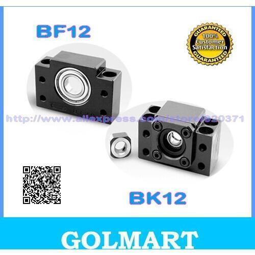 1pcs BK12 Fixed End+1pcs BF12 Free End Support for SFU1605 Ballscrew CNC Linear X Y Z ((with lock nuts and cir-cplis)