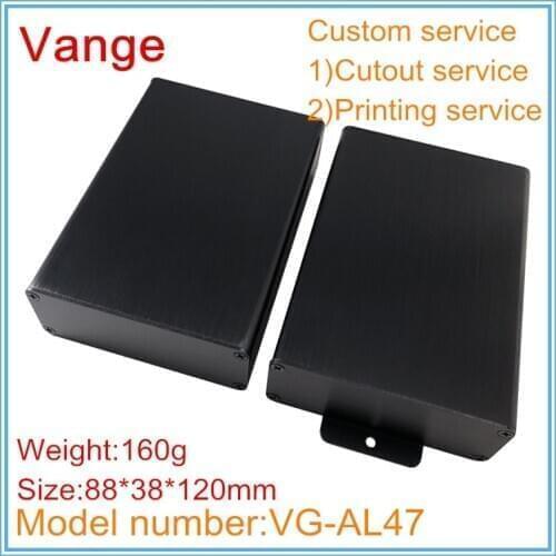 1pcs/lot extruded metal housing satin finish box 88*38*120mm 6063-T5 aluminum mold shell housing for signal module