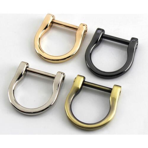 1piece Metal Detachable removable open screw D Ring buckle shackle clasp Leather Craft Bag strap belt handle shoulder webbing
