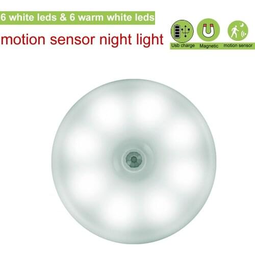 2-6pcs Human Body PIR Motion Sensor indoor Path Home Garden Energy Saving usb charged led cabinet lamp night light warm white c