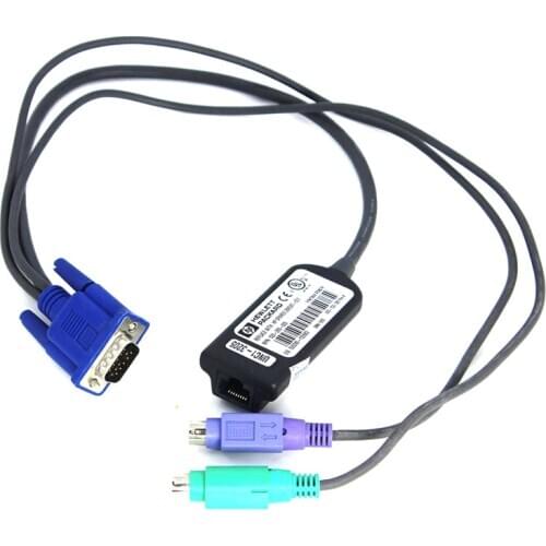 396632-001 IP KVM CAT5 PS/2 RJ45-to-VGA Interface Adaptor 520-290-505 (used)