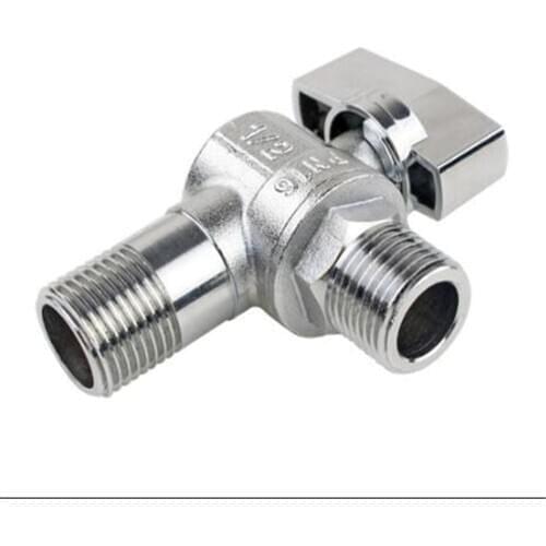 4 points Large Flow Copper Ball Core Angle Valve Dn15 Water Heater Fully Open Right Angle Ball Valve Triangle Valve Switch