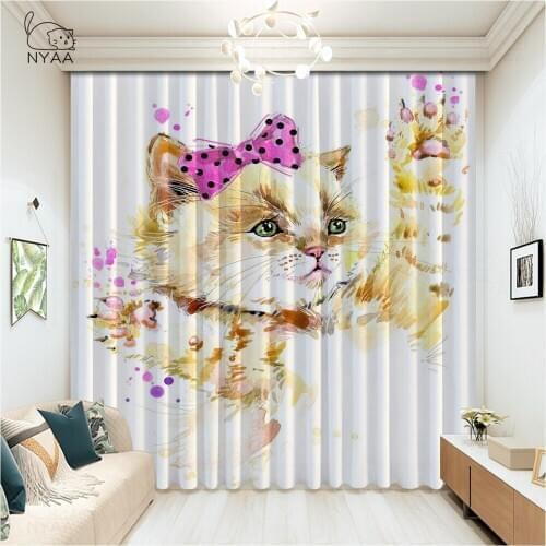 Watercolor French Bulldog Kitchen Curtain Window ChildrenS Curtains Room Set Living Room Curtains In The Kitchen Micro Shading