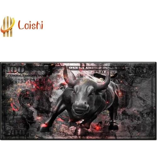 Diy Dollar and bull animal Diamond Painting Art Diamond Picture Large-size decorative painting Mosaic Gift Home Wall Decoration