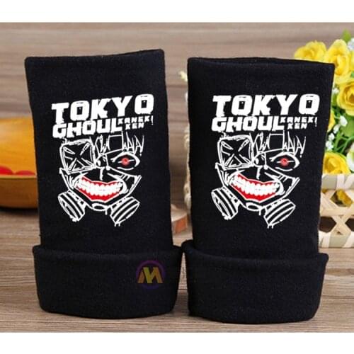Anime Gloves Winter Warm Gloves Mens Fingerless Gloves Tokyo Ghoul Steampunk Cartoon Knitted Gloves CosplayClothing Accessories