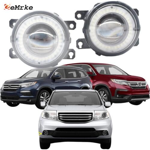 2 Pieces Car Lens LED Fog Lights Angel Eye DRL Daytime Runinng Light Lamp for Honda Pilot 2012 2013 2014 2016 2017 2019 2020