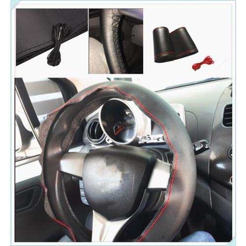 Auto parts steering wheel cover DIY38 cm fiber hand sewing for Ford Transit Ranger Mustang Ka Fusion Focus F-150