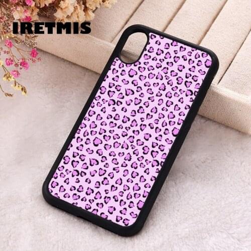 Iretmis 5 5S SE 2020 Phone Cover Case for iPhone 6 6S 7 8 Plus X Xs XR 11 12 Mini Pro Max Rubber Silicone Purple Cheetah