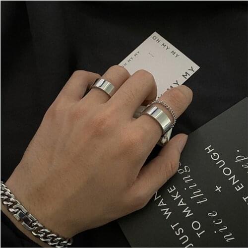 Lover Ring Tiny Modern Vintage Chain Ring For Women Elegant Jewelry Valentines Day Gift Stainless Steel Wedding korean Style