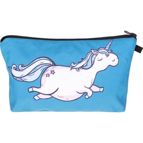Unicorn Cosmetic Bag Print Fashion Women Brand makeup bags Cute small bag headset candy Cosmetic Bags 3D digital printing phone