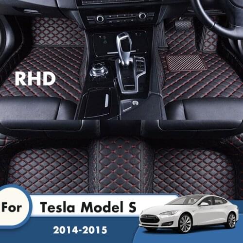 RHD Car Floor Mats For Tesla Model S 2014 2015 Carpets Auto Styling Interiors Accessories Car Protect Custom Waterproof Decor