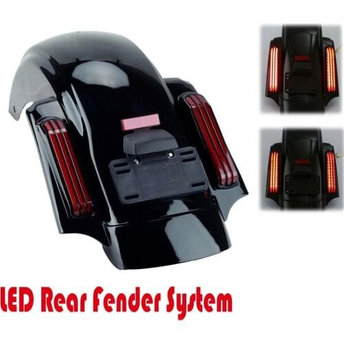 Motorcycle Red Lens LED Rear Fender System for Harley 2014-2020 Touring Street Glide CVO Style