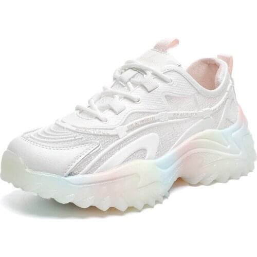 Summer White Women Shoes Fashion Air Mesh Hollow Breathable Sports Casual Sneakers Size 35-40