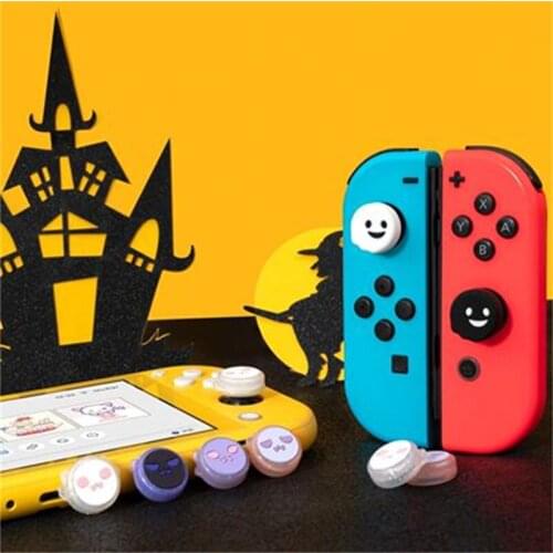 LIENG GeekShare 4Pcs Silicone Ghost Halloween JoyCon Thumb Grip Set Joystick Cap Switch and Switch Cover Analog Thumb Stick Grip