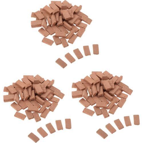 MagiDeal 150Pcs Simulation Red Clay Bricks Model 1/35 Layout for Diorama Landscape Building Accessory 11x6mm