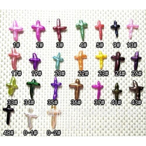 Wholesale Loose Pearl Cross Shape Pearl AA Colorful Akoya Pearl Beads Colored Akoya Oyster Loose Pearl Beads 10pcs/lot