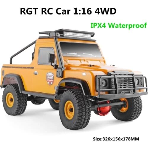 Rc Car L32cm 1:16 4WD IPX4 Waterproof Toy Metal Gear Off Road Truck Remote Control Model Toys Boy Gift Yellow Blue Red
