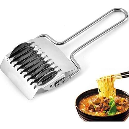 Stainless Steel Noodles Noodle Roller Dough Knife Pasta Marker Kitchen Gadget Machine Non-slip Handle Kitchen Manual noodle cutt