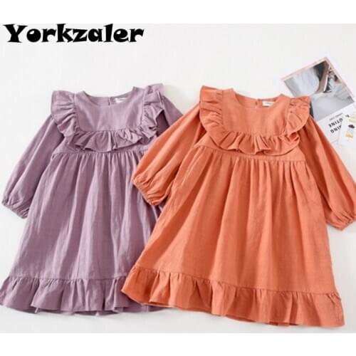 Toddler Girl Christmas Dress Long Sleeve Kids Girls Princess Dress Fashion Casual Purple Color Elegant Dress for Baby Girl