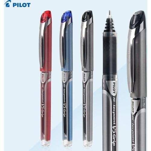 12pcs Japanese PILOT BXGPN-V5 straight liquid quick-drying roller ball pen 0.5mm office learning gel pen, red, blue and black op
