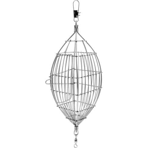 In Line Wire Bait Trap Swim Cage Fishing Feeder Carp Fishing Tackle Cage Stainless Steel Bait Feeder for Fishing